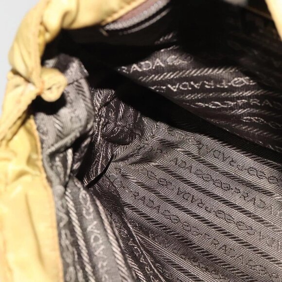 PRADA Chain Shoulder Bag Nylon Brown Silver Auth - Picture 13 of 16